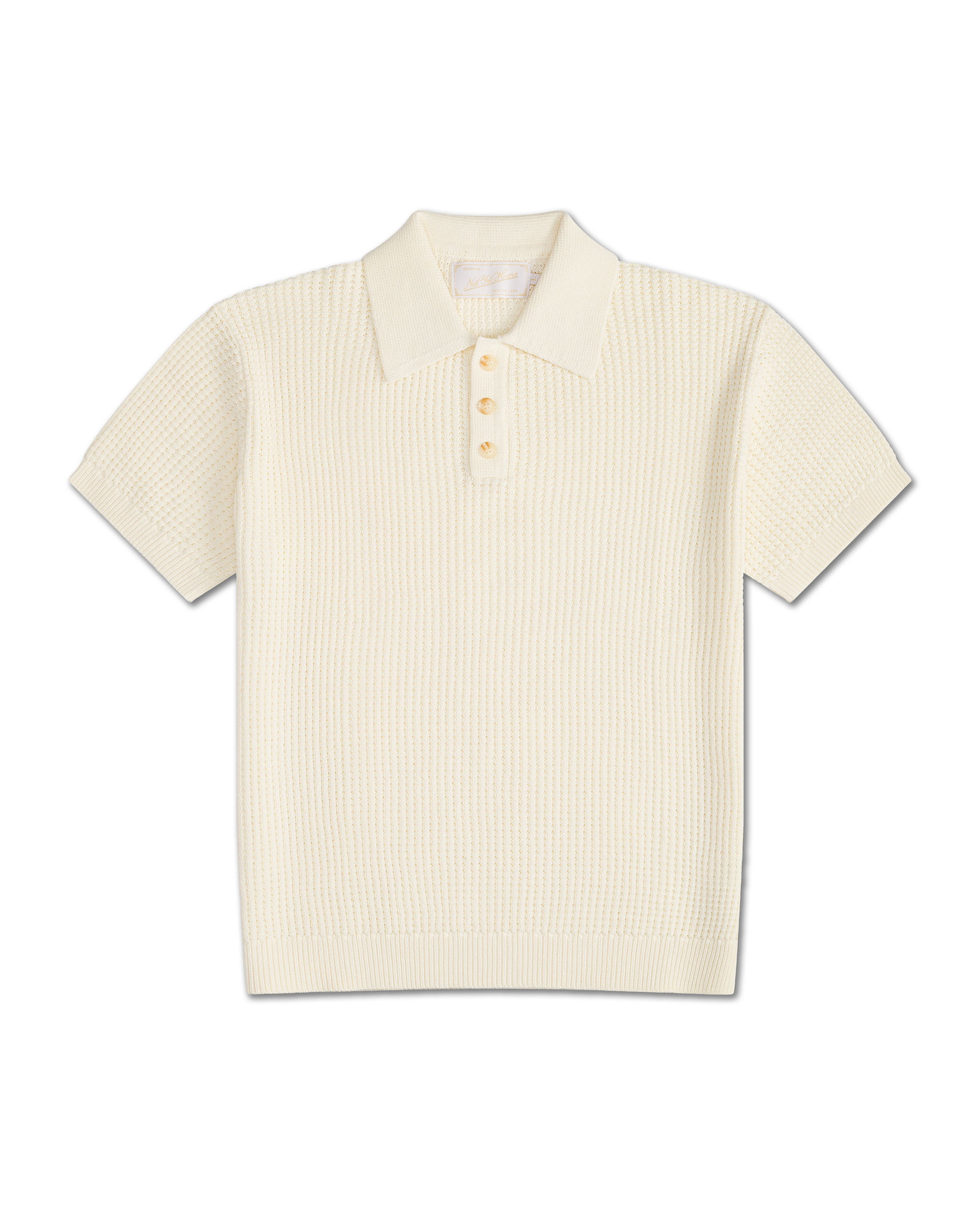 CROSS KNIT POLO OFF-WHITE – NOT YET HOME