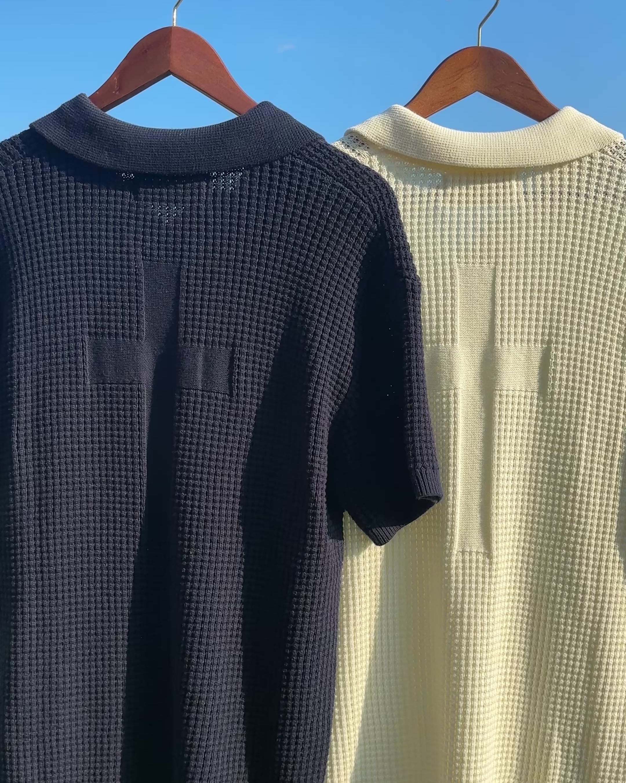 CROSS KNIT POLO OFF-WHITE