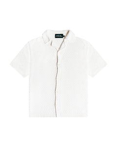 DIAMOND KNIT BUTTON UP - 'OFF-WHITE'